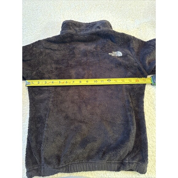 The North Face Black Fuzzy Furry Full Zip Fleece Jacket girls Sz Medium (10/12) - Picture 6 of 7